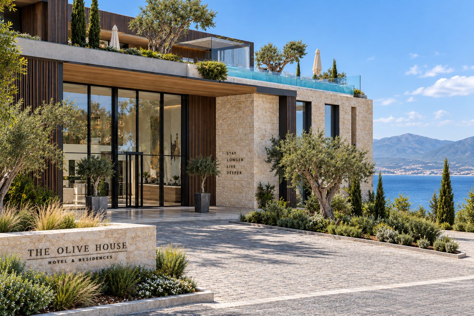 The Olive House, boutique hotel with sea view on the Mediterranean